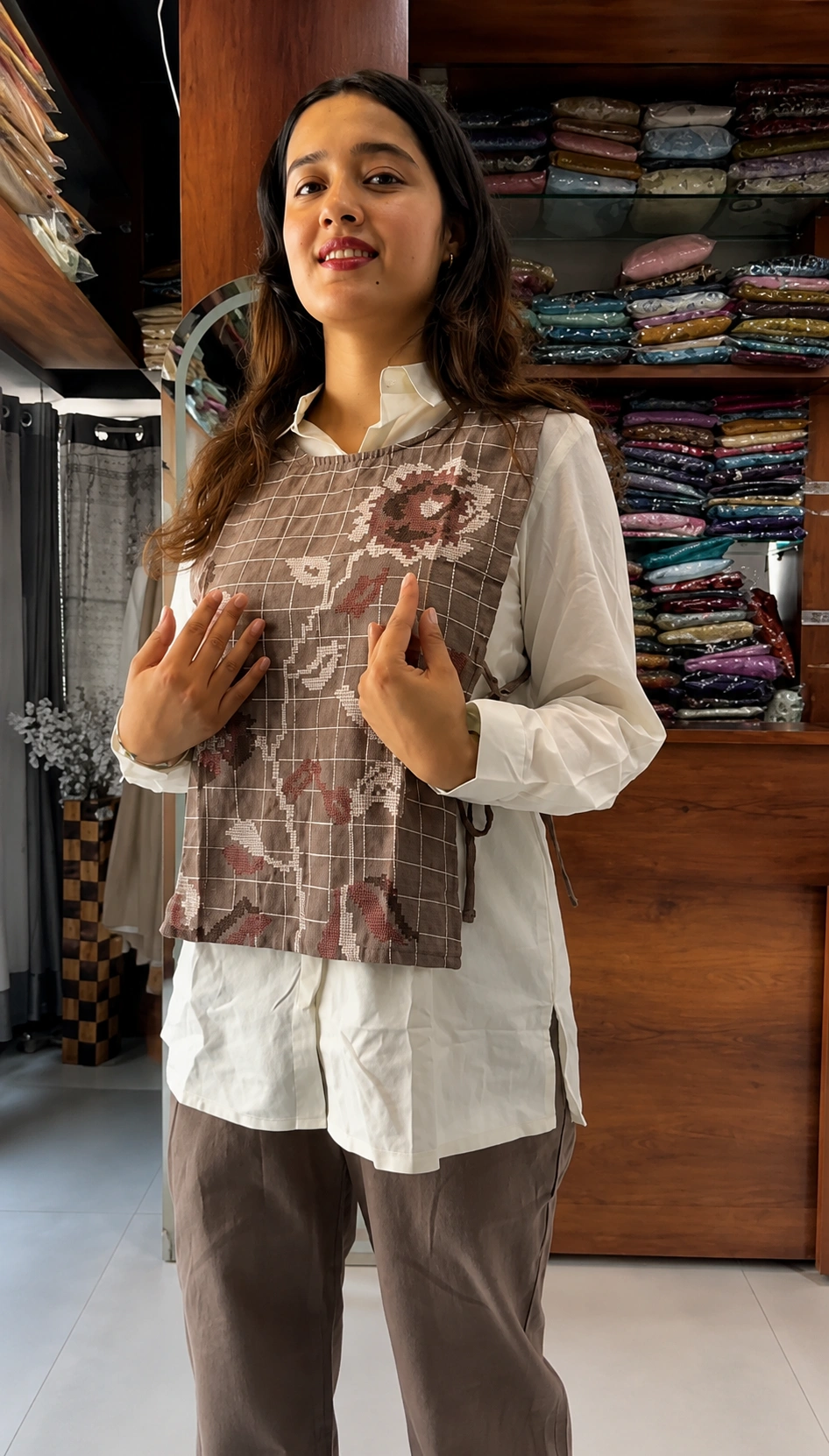 Women's Premium Embroidered Cotton Flex 3-Piece Co-Ord Set with Jacket