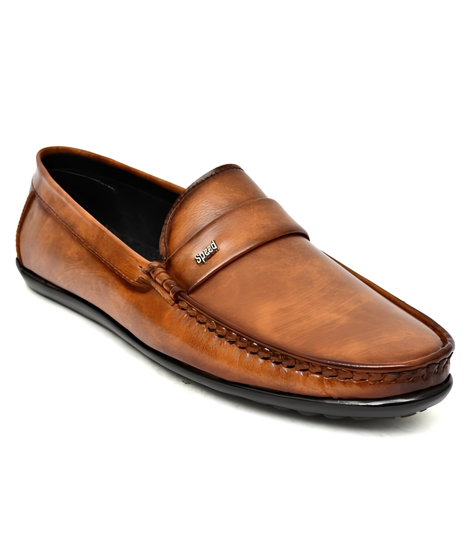 WUGO Men's Stylish Tan Loafers | Premium Synthetic Leather Slip-On Shoes | Comfortable Casual & Semi Formal Footwear | Soft Sole Driving Shoes