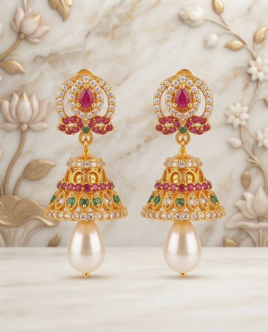 Ruby With Pearl jumkha