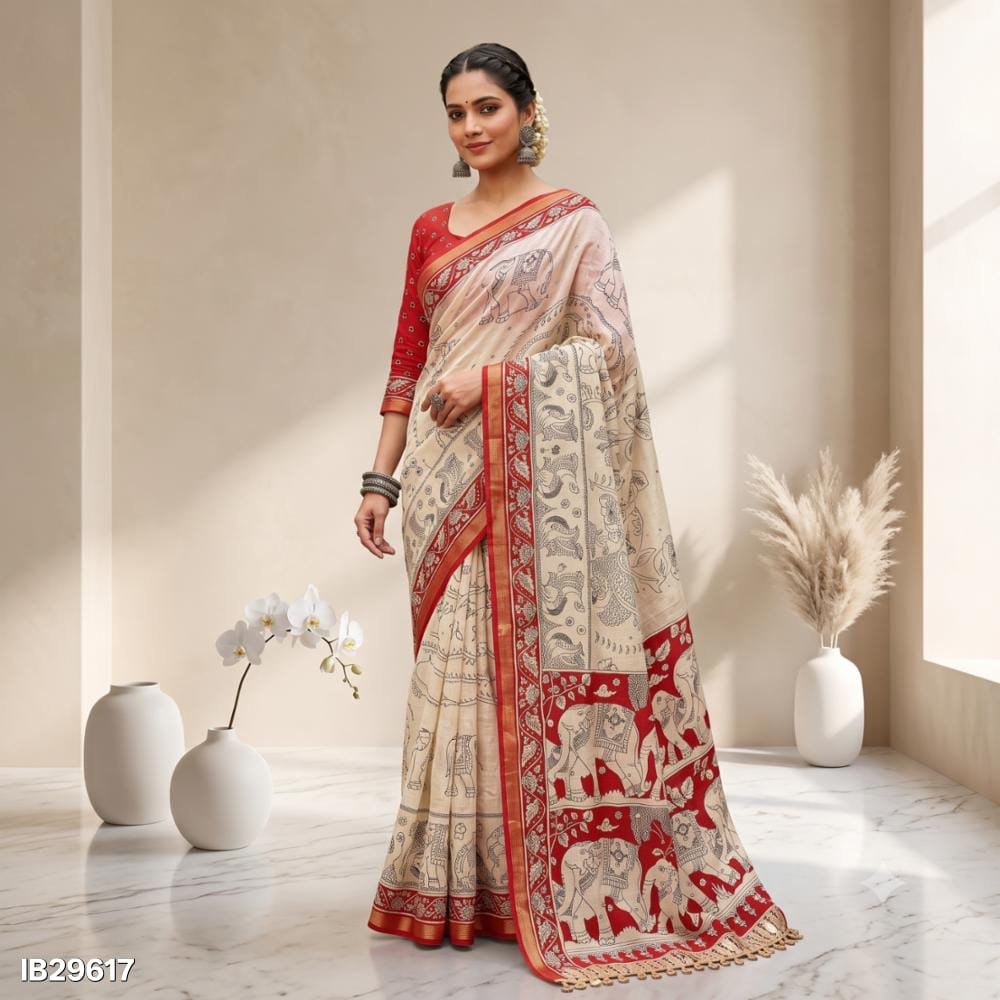 Mul Cotton Saree with Self Weaving