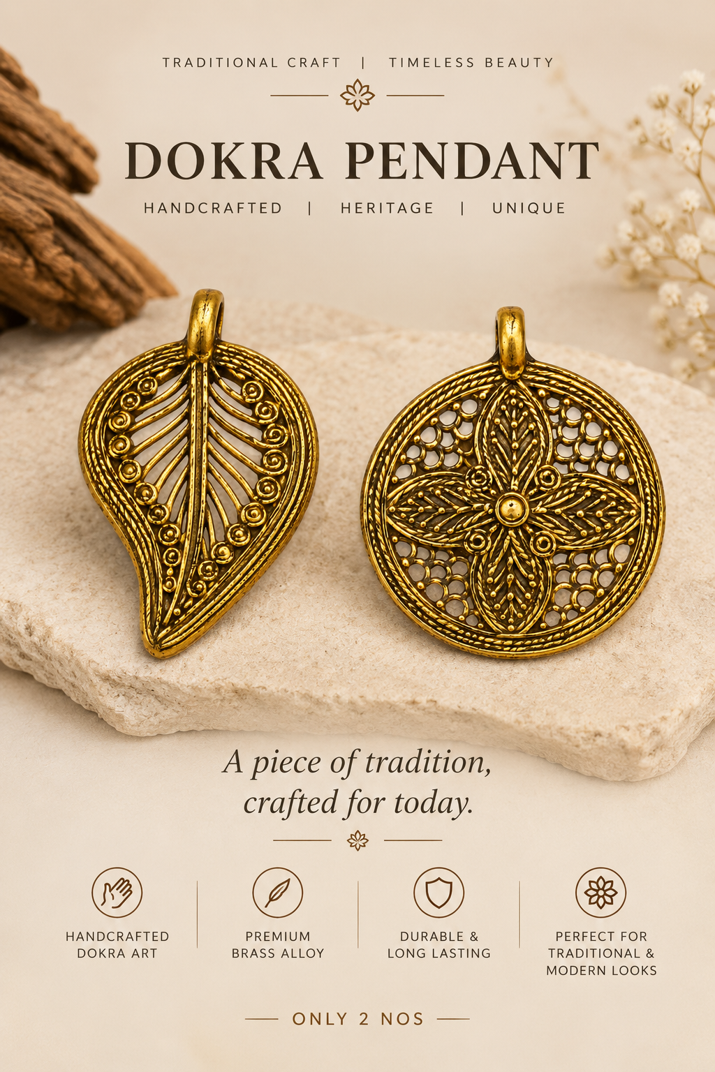 Handcrafted Dokra Pendant