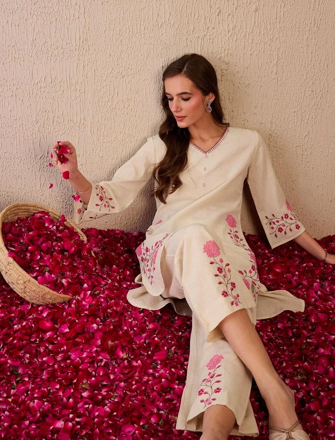 Embroidery worck Co-ord set pure cotton 60-60