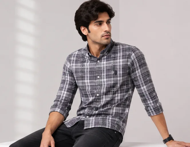Men’s Plaid Checked Tailored-Fit Shirt