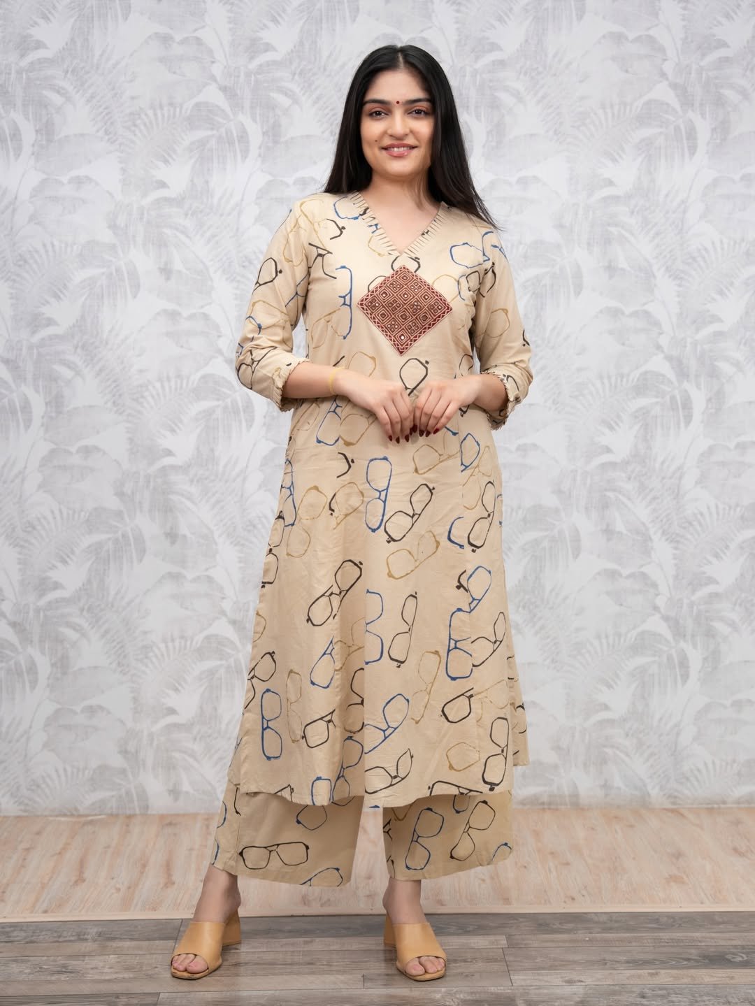 Women's Printed Cotton Kurta Pant Set