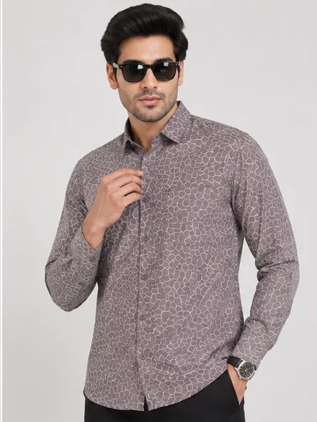Men’s Geometric Print Full Sleeve Casual Shirt