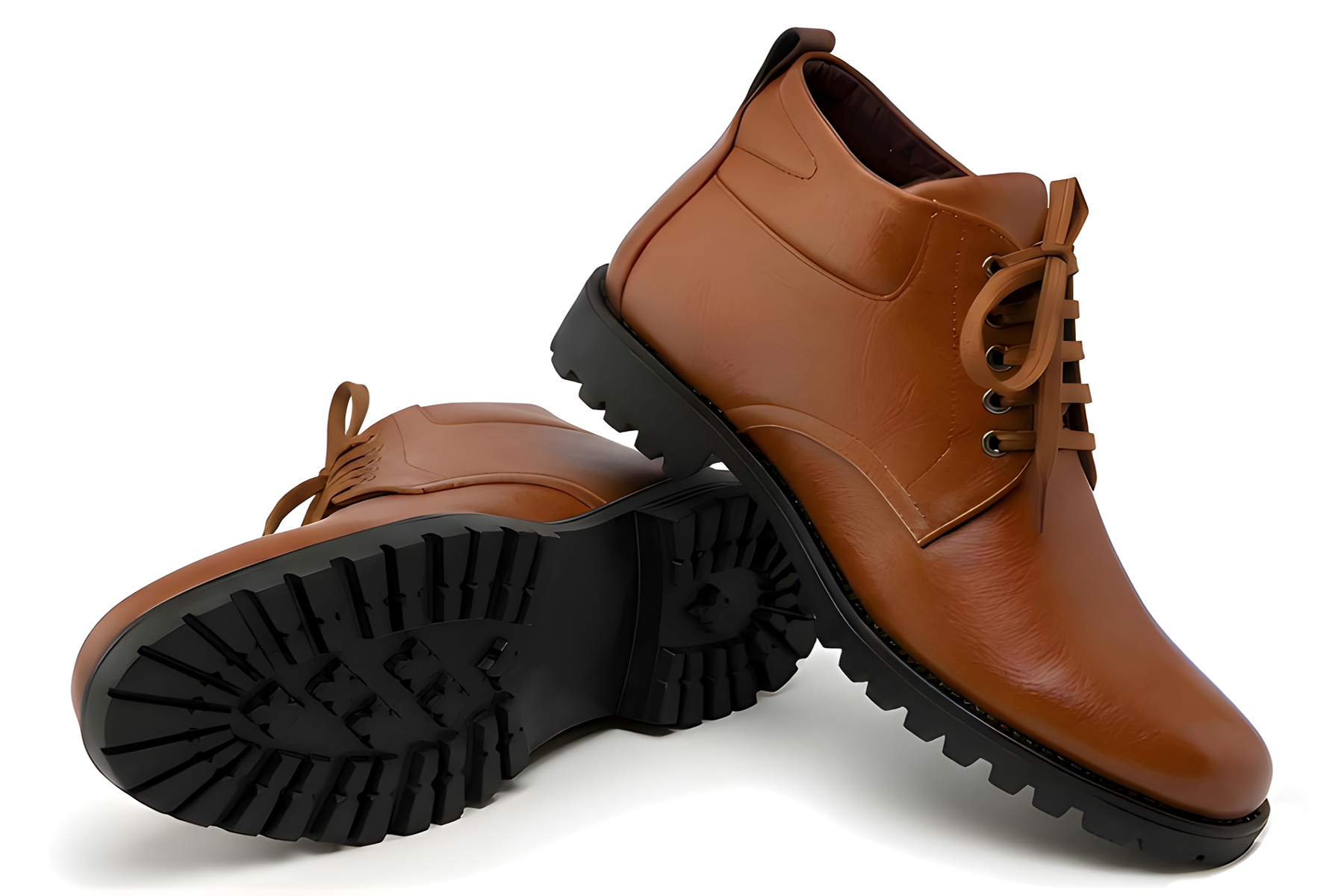 WUGO Men's Premium Tan Goat Leather Safety Boots | Heavy Duty Steel Toe Industrial Work Shoes | Anti-Slip Construction & Tactical Boots