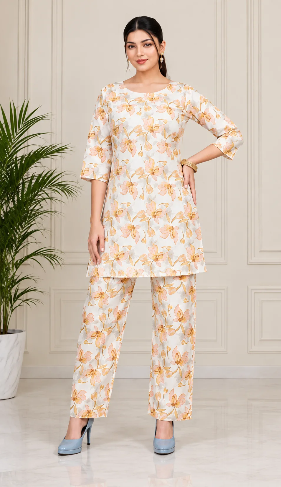 Floral Printed Kurta Pant Set for Women