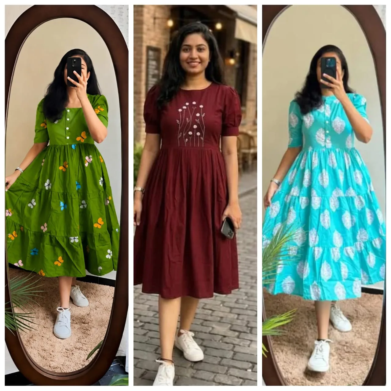 Women's Premium Casual Midi Dress Combo Pack (Pack of 3)