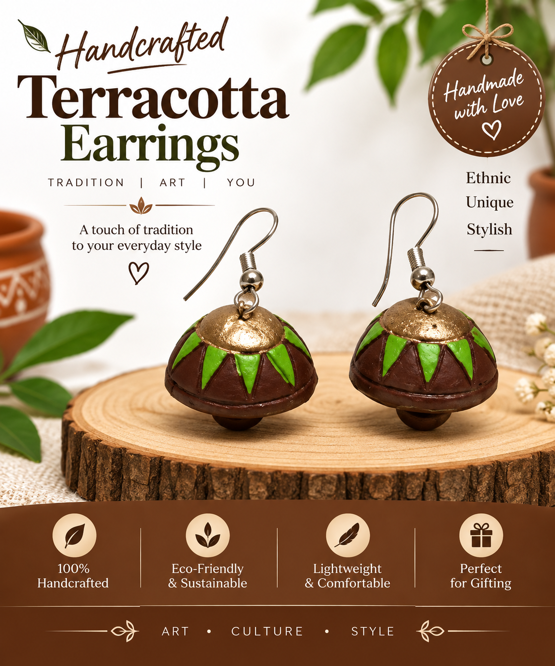 Terracota Drop Earrings