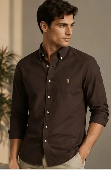 Men's Premium Solid Casual Cotton Button-Down Shirt