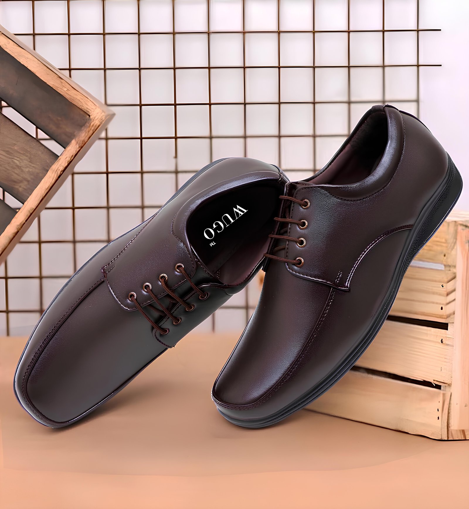 WUGO Latest Fabulous Men Formal Shoes | Brown Office Shoes | Business & Outdoor Shoes for Men & Boys