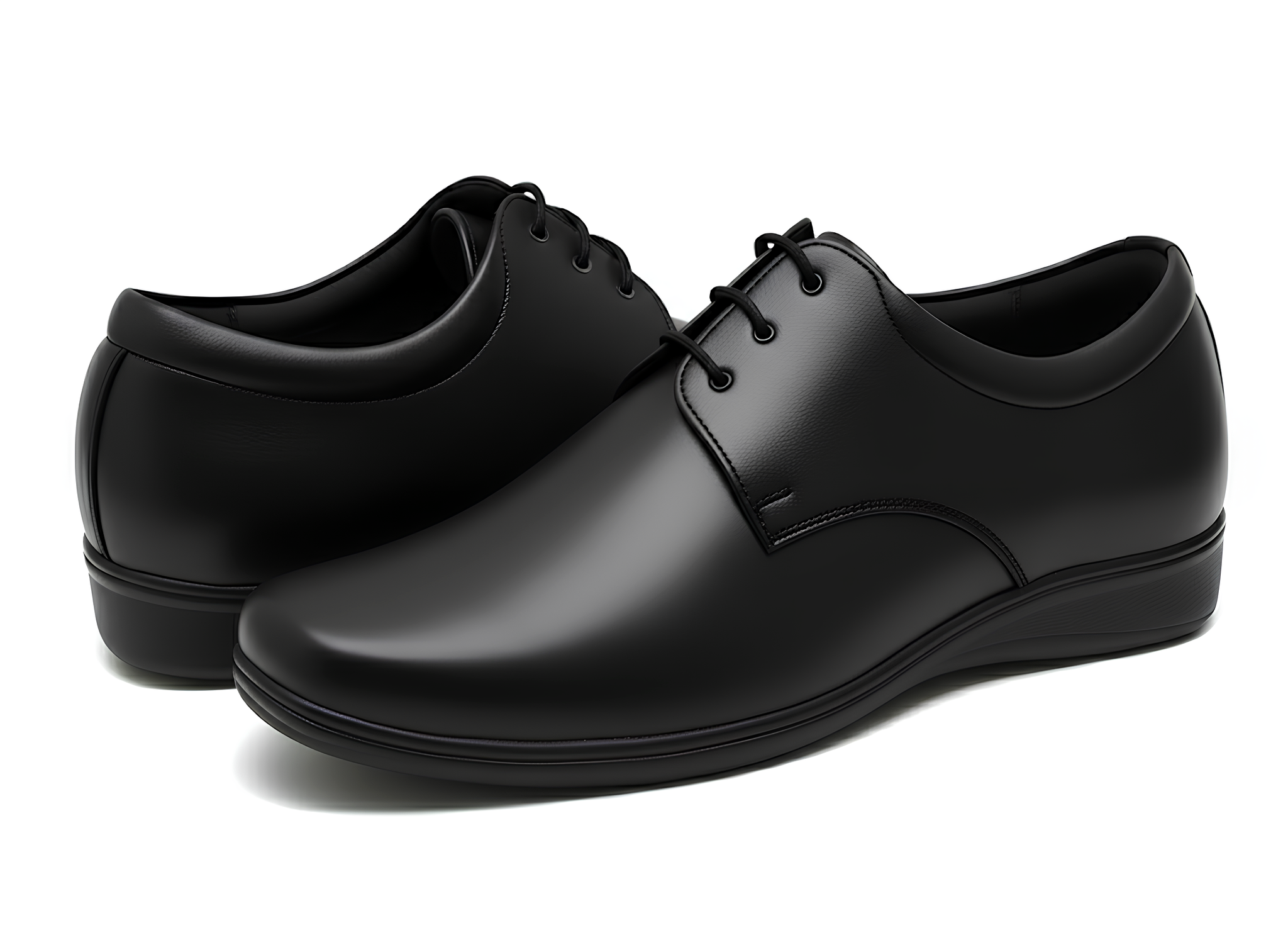 WUGO Men's Black Derby Formal Shoes | Premium Synthetic Leather Lace-Up Office & Business Shoes | Stylish Semi Formal Footwear