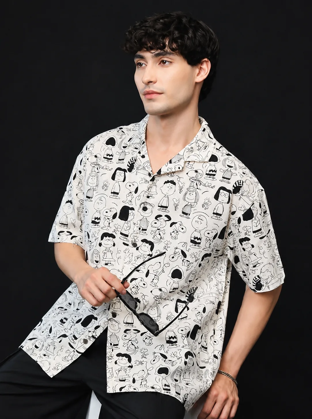 Men’s Cartoon Print Casual Shirt