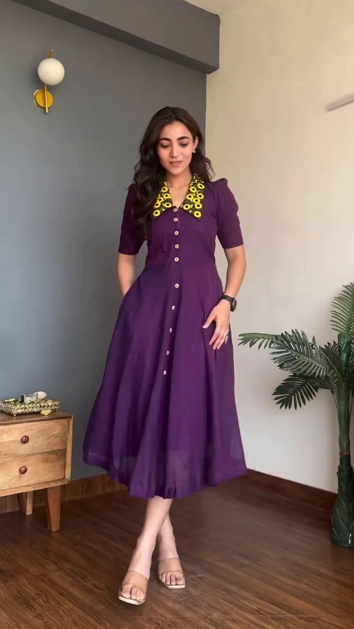 Women's Sanaya Embroidered Cotton One Piece Dress