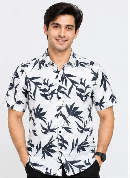 Men's Floral Printed Half Sleeve Casual Shirt