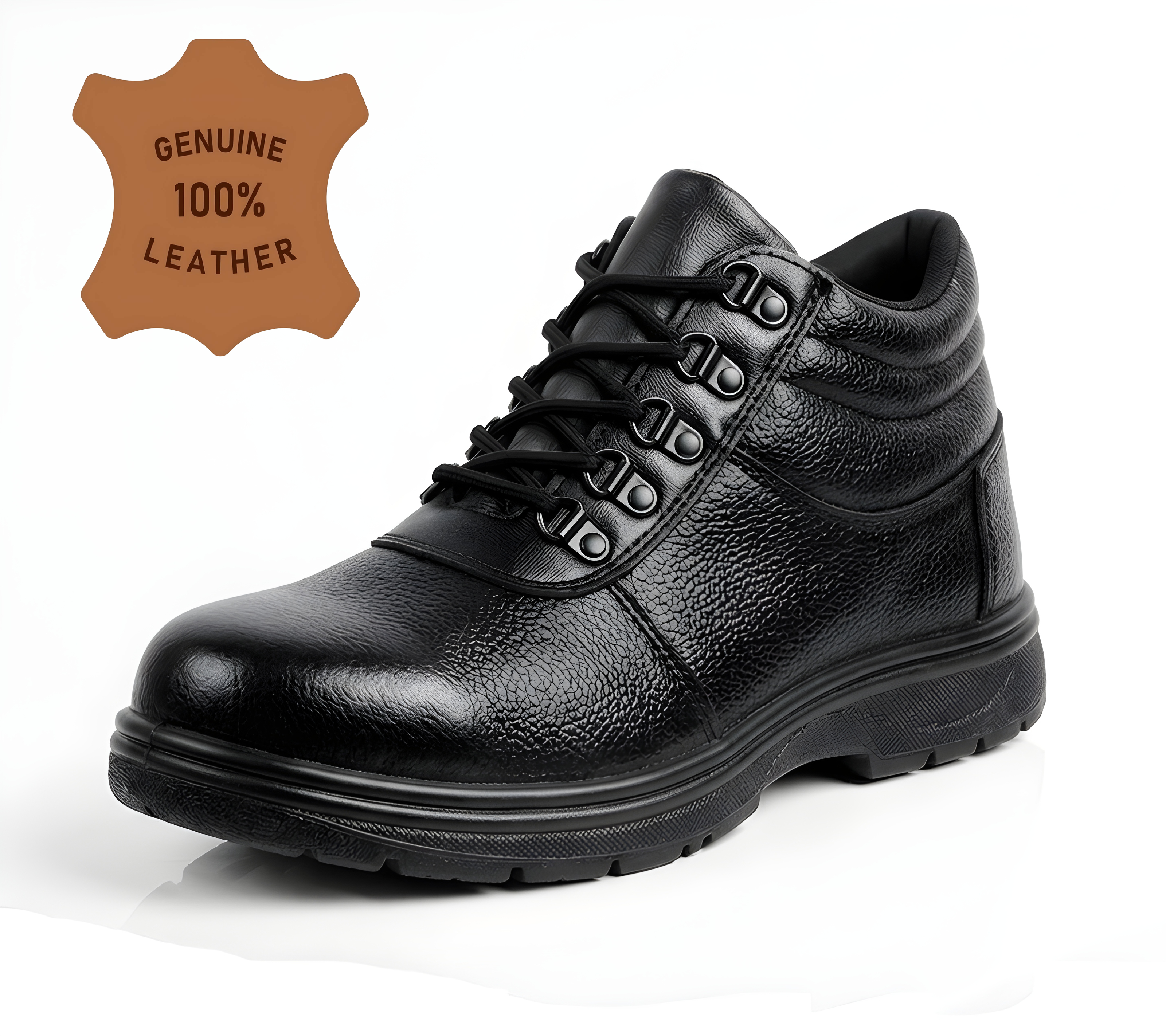 Latest Trendy Genuine Mild Leather Police Boots for Men | Heavy Duty Tactical Safety Boots | Anti-Skid Durable Industrial Work Shoes