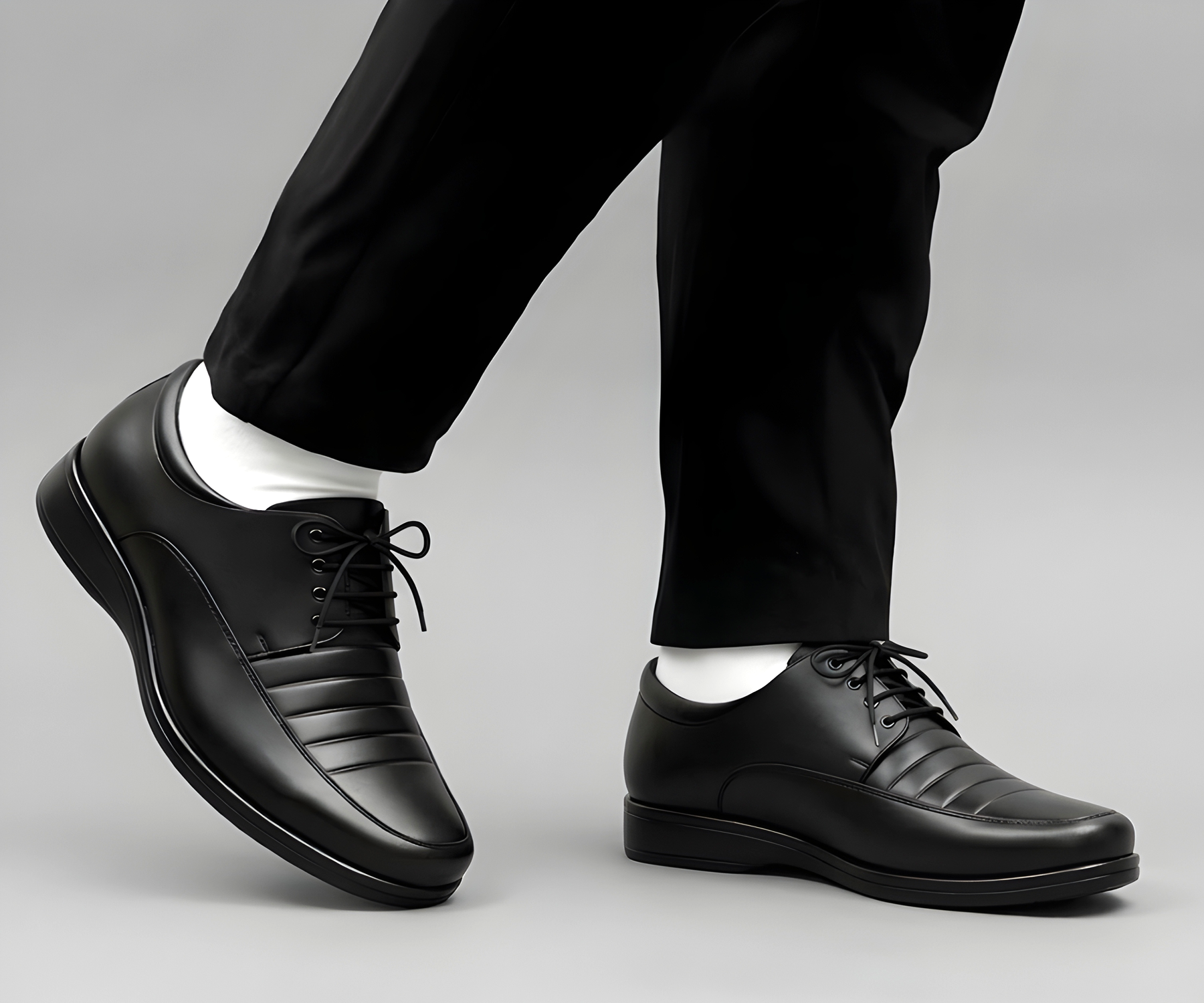 WUGO Men's Black Derby Formal Shoes | Premium Synthetic Leather Lace-Up Office & Business Shoes | Stylish Semi Formal Footwear