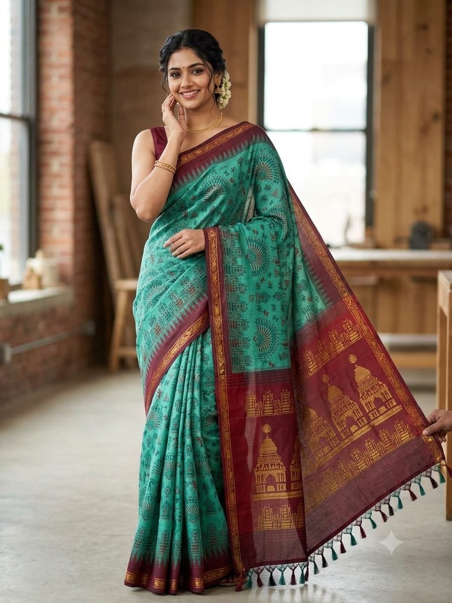 Kanjivaram Silk Banarasi Style Saree