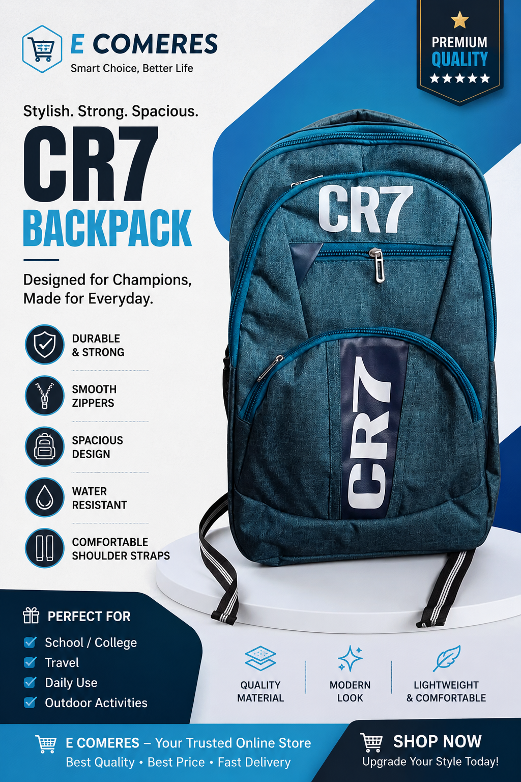 STYLISH CR7 SCHOOL BAG