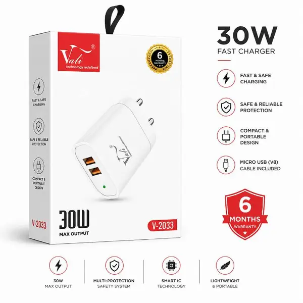 Dual USB charger 30 watt