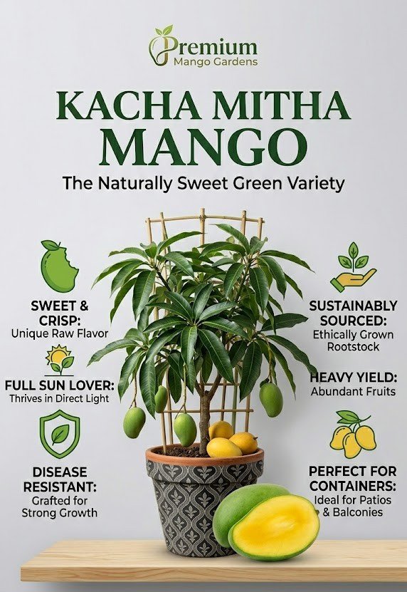 Kacha Mitha Mango – Fresh Raw Green Mango (Sweet & Tangy Taste) Premium Seasonal Fruit