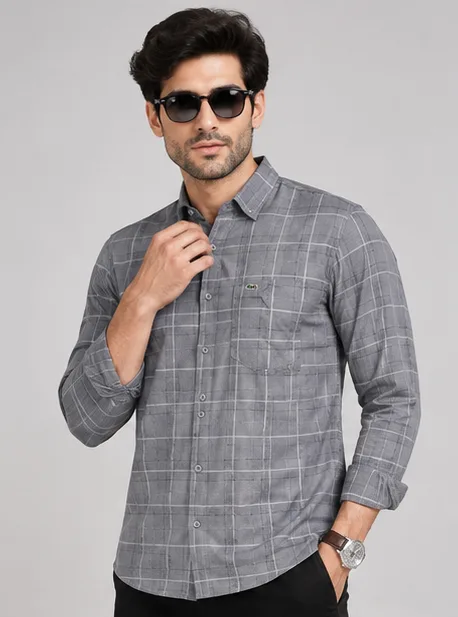 Men's Checked Full-Sleeve Casual Shirt