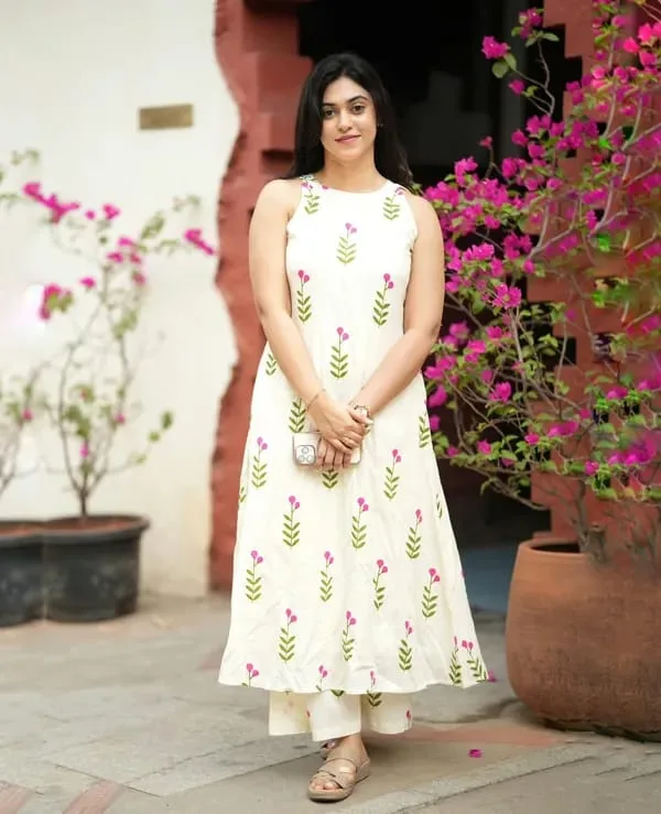 Premium Floral Cambric Cotton A-Line Co-Ord Set for Women