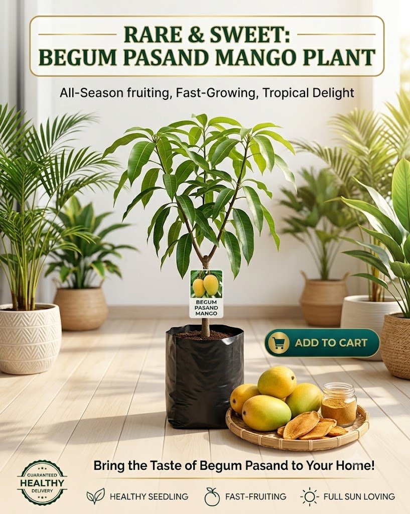 Begum Pasand Mango Live Plant for Home Garden | Premium Grafted Mango Sapling | Sweet Fruit Plant