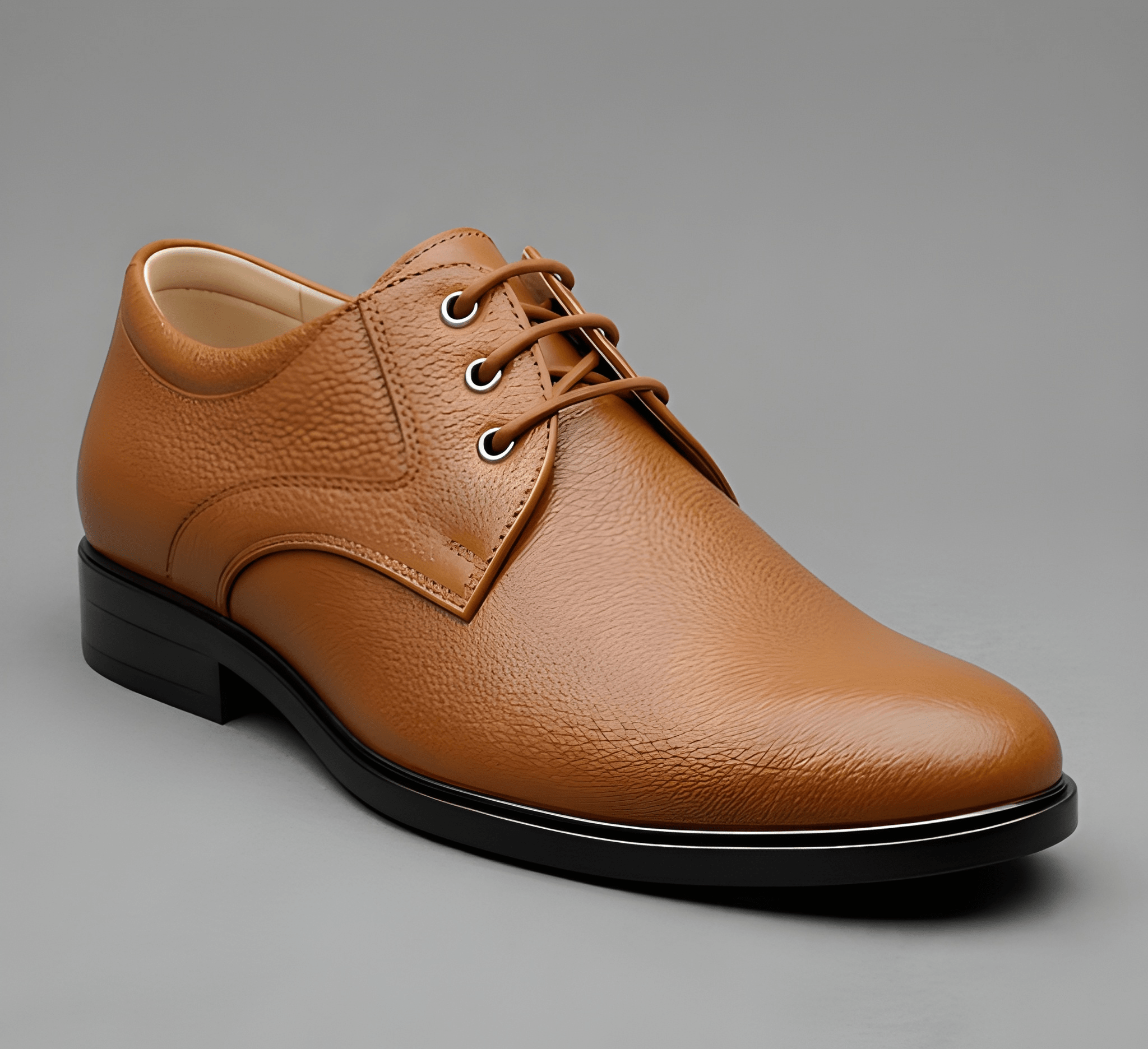 WUGO Men's Fabulous Tan Formal Shoes | Premium Synthetic Leather Lace-Up Office & Business Shoes | Stylish Semi Formal Footwear
