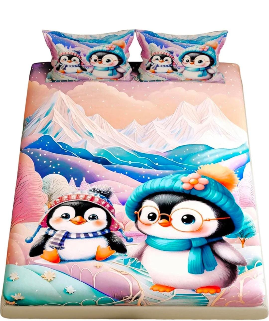 3D Floral Printed Double Bedsheet with 2 Pillow Covers copy
