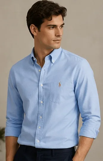Men's Premium Solid Casual Cotton Button-Down Shirt