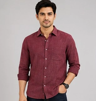 Men's Regular Fit Solid Casual Shirt