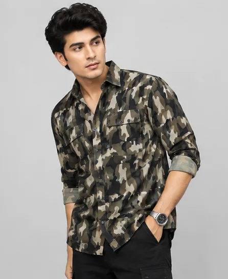 Men’s Camouflage Printed Casual Shirt