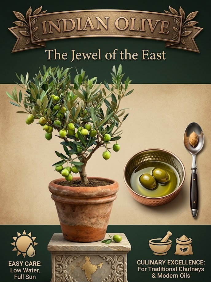 Indian Olive Live Plant | Premium Olive Fruit Tree | Healthy Fruit Plant for Home Garden, Balcony & Terrace