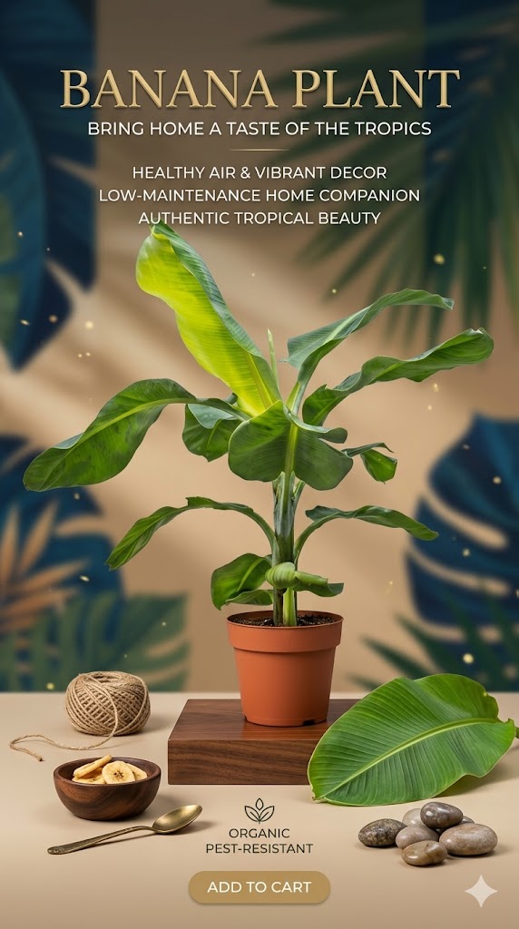 Banana Plant Live | Healthy Fruit Bearing Banana Tree | Fast Growing Tropical Fruit Plant | High Yield Variety for Home Garden, Terrace & Farm