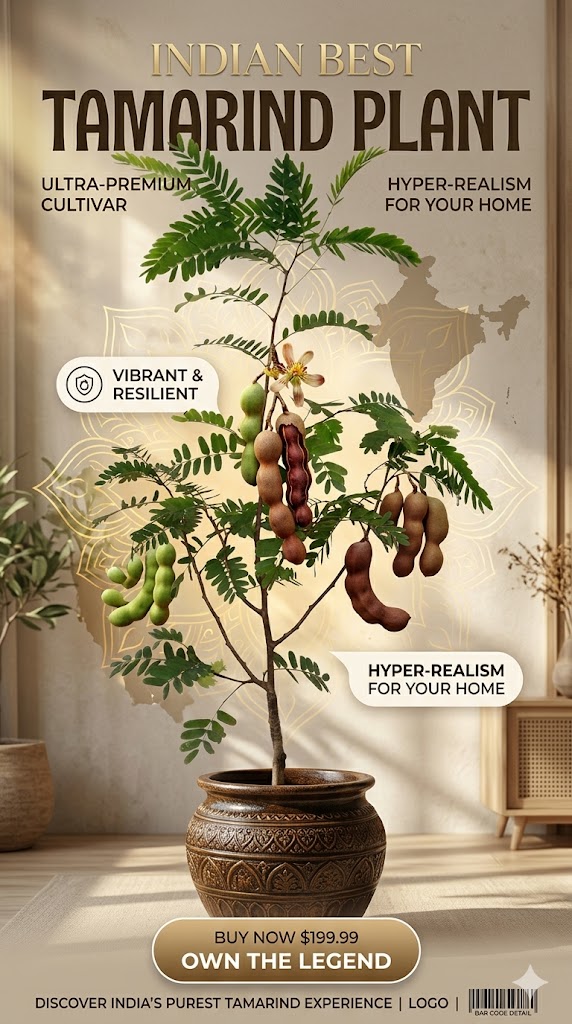 Indian Best Tamarind Plant | Premium Imli Tree Live Plant | Sweet & Tangy Tamarind Fruit Variety | Healthy Fruit Bearing Plant for Home Garden & Farm