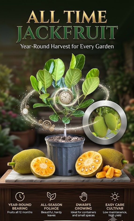 All Time Jackfruit Live Plant | Multi-Season Fruiting Jackfruit Tree | Sweet Fruit Plant for Home Garden, Balcony & Terrace