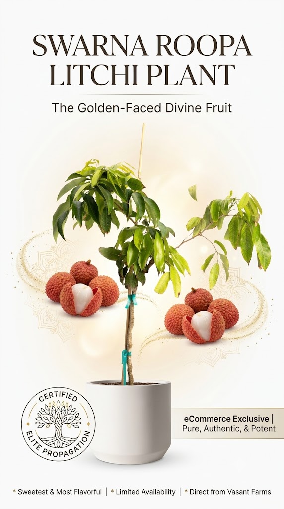 Swarna Roopa Litchi Live Plant | Premium Sweet Lychee Fruit Tree | Juicy Litchi Plant for Home Garden, Balcony & Terrace