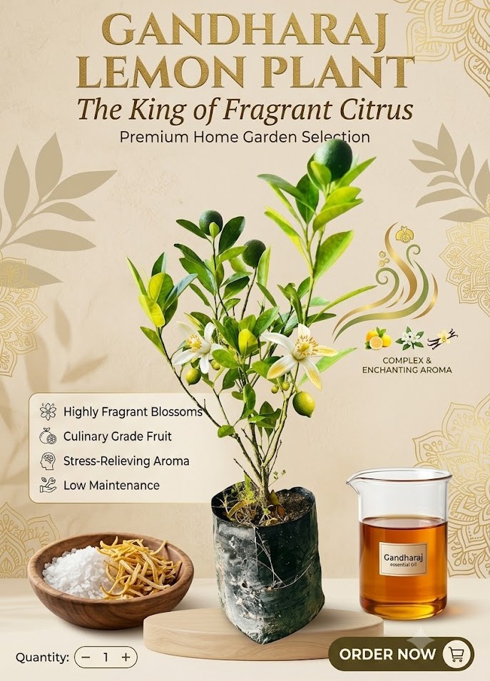 Gandharaj Lemon Live Plant | Aromatic Citrus Grafted Tree | Premium Lemon Plant for Home Garden, Balcony & Terrace