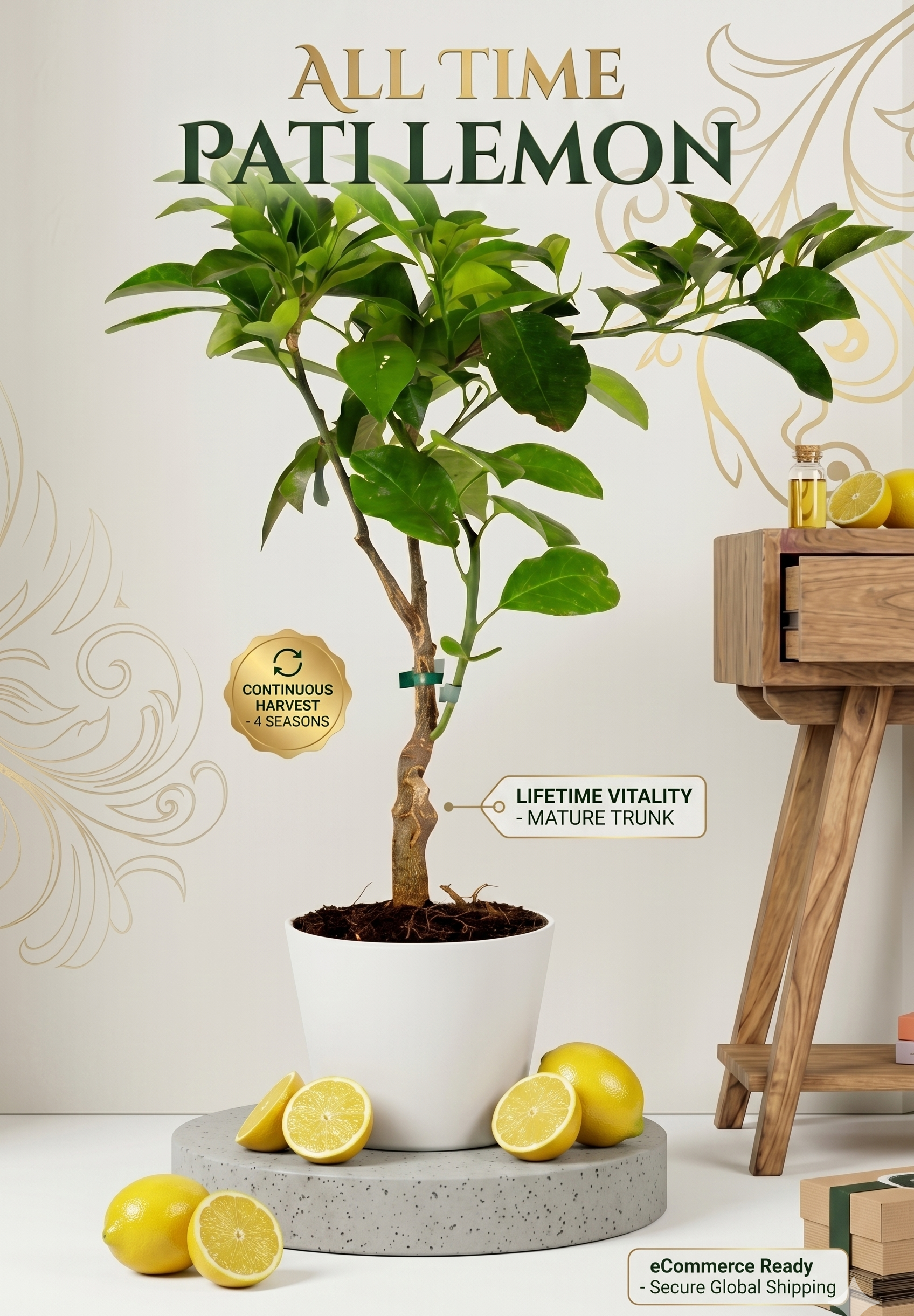 All Time Pati Lemon Live Plant | Multi-Season Fruiting Grafted Lemon Tree | Juicy Citrus Plant for Home Garden, Balcony & Terrace